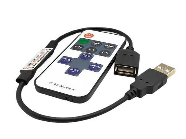 Диммер LV-RF11-MINI-USB (12-24V, 72-144W, ПДУ 11 кнопок)