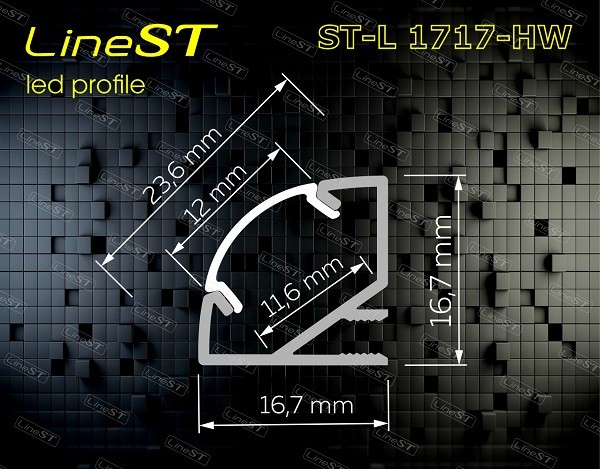 Угловой профиль + светорассеиватель ST-L 1717-HW