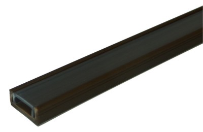 Комплект чёрного накладного профиля с чёрным экраном LV-1506-BLK, 2000х15х6мм.