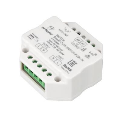 Контроллер-выключатель SMART-TUYA-SWITCH-PUSH-IN (230V, 1.5A, WiFi, 2.4G)